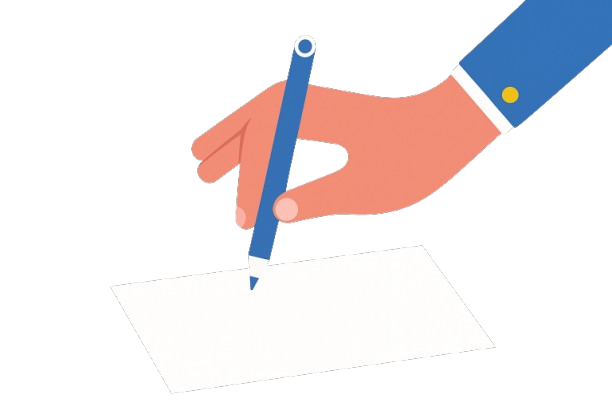 Mano escribiendo en un examen